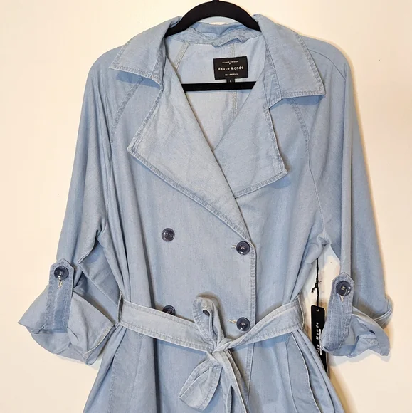 Light Blue Trench Coat - Picture 3 of 6